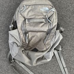 The North Face Surge Backpack Flex Vent Heathered Gray Laptop Outdoor School