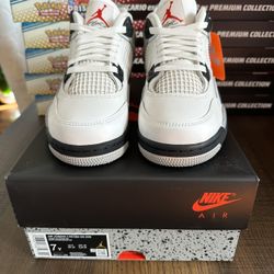 Nike Air Jordan 4 White Cement Size 7y/8.5w Brand New