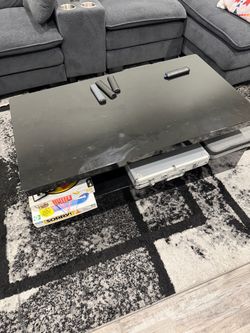 Black Coffee Table with Storage Shelf