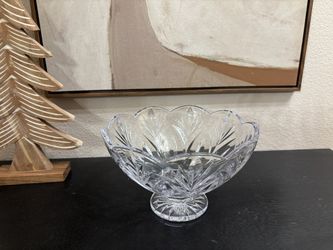 Marquis By Waterford Crystal Canterbury Footed Pedestal 10" Bowl Poland Signed