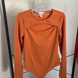 Orange Long Sleeve Bodysuit
