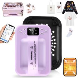 Mini 7x5in Heat Press Machine, Small Portable T-Shirts Heat Press with Digital Control