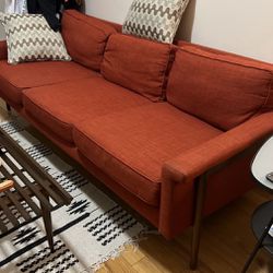 West Elm Couch (red / linen)