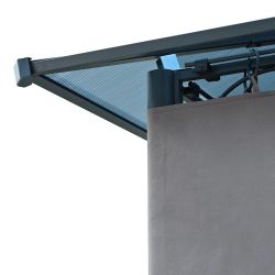 TREXM 10'x10' Hardtop Outdoor Gazebo with Polycarbonate Roof, Patio Gazebo with Aluminum Frame, Mosquito Netting and Privacy Screens for Shade and Rai