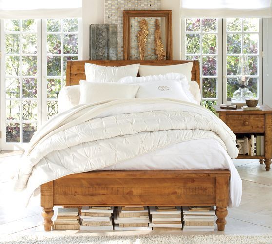 Pottery Barn Ashby King Size Sleigh Bed & (7) Drawer Dresser