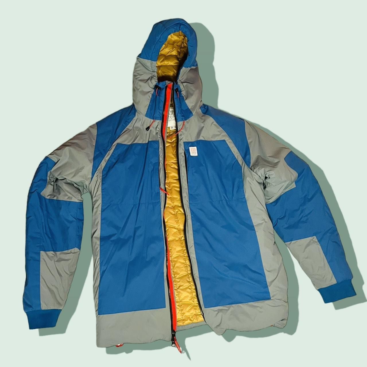 Topo Designs Men’s Mountain Puffer Hoodie Blue/Slate Blue Excellent Cond.MSRP $199! Size XL