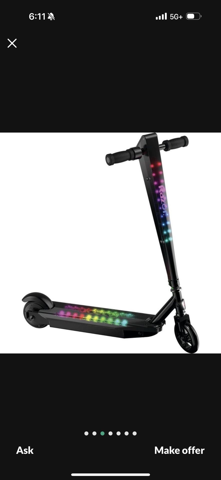 Used Razor Sonic Glow Electric Scooter