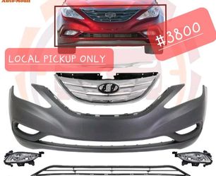 ➿️ Front Bumper Cover & Grille Assembly Fog Lights For 2011-2013 Hyundai Sonata #3800