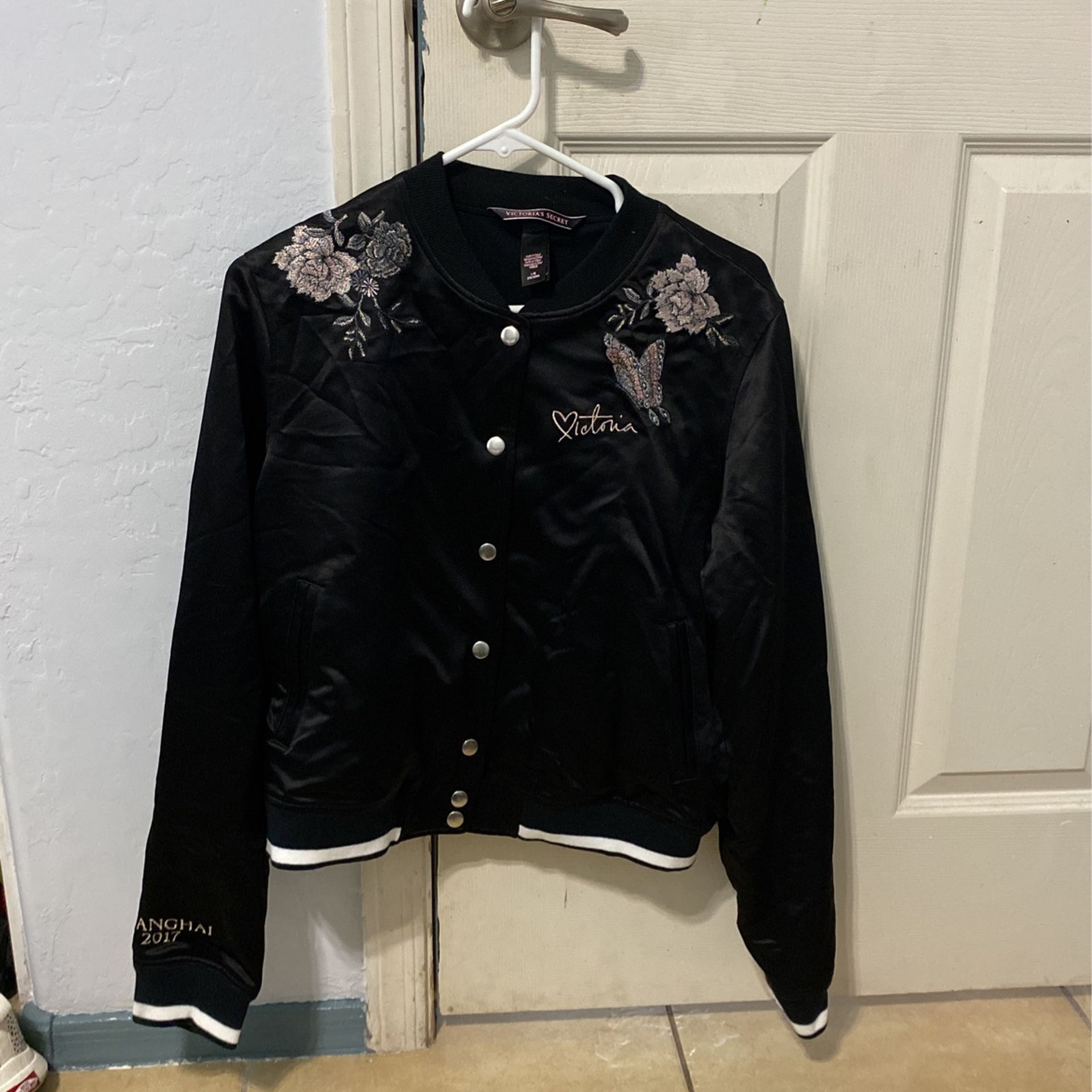 Victoria secret black shop bomber jacket