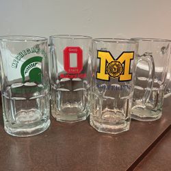 Large Glass Bar Mugs - College Set