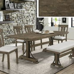 Quincy Grayish Brown Rectangular Dining Set


