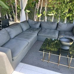 Outdoor Couch : Plush Standard Modular Down Filled Cloud-Like Comfort Overstuffed Sectional