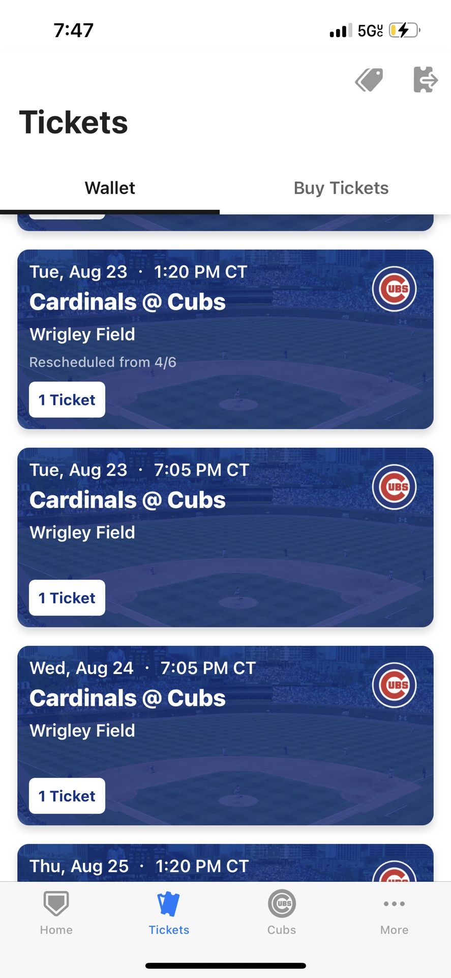 Cubs Vs cardinals