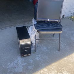 HP  2 Computer Monitors And 1  Desktop