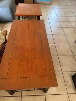 Wood Coffee Table and End Table Set