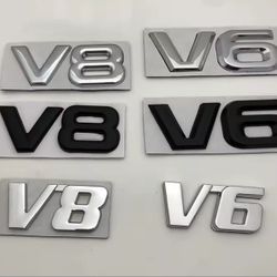 V8 or V6 adhesive back 3M badge emblem SHIPPING AVAILABLE