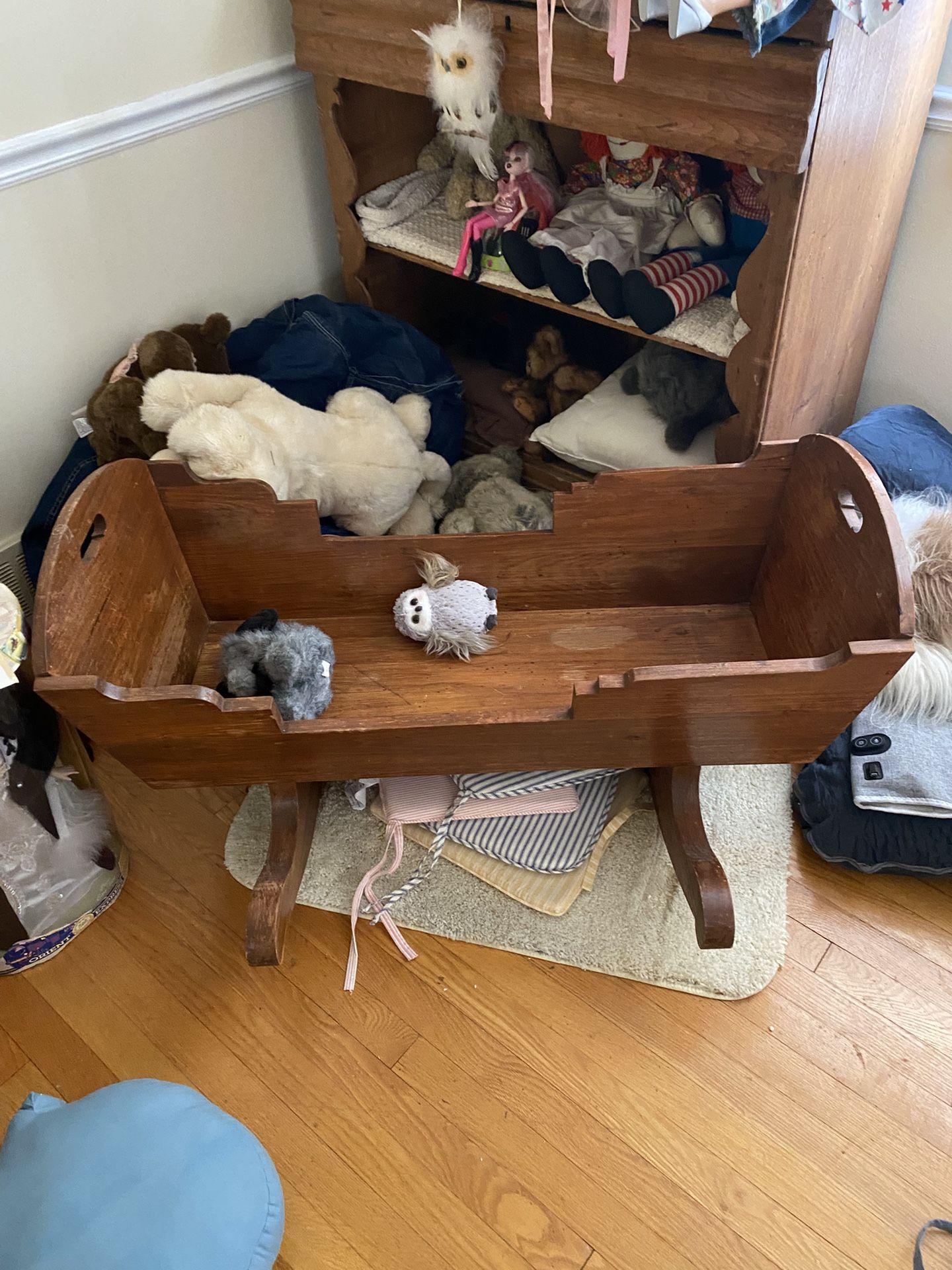 Vintage Baby Wooden Cradle