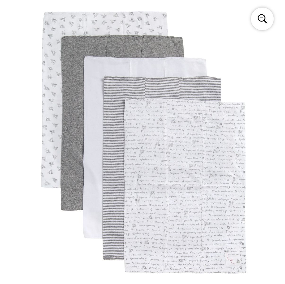 Burt’s Bees Burp Cloths (5 pack) - New