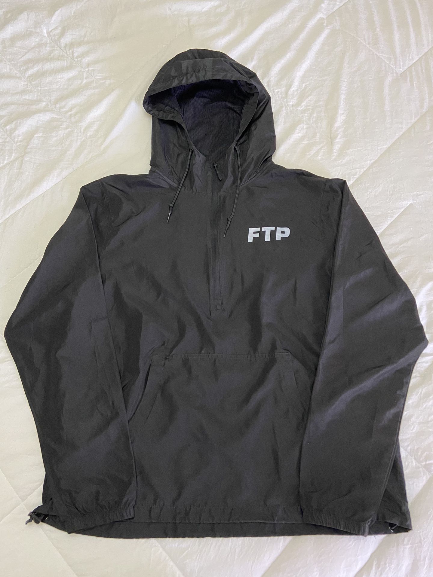 FTP Logo Anorak Black Wind/Rain Breaker Jacket
