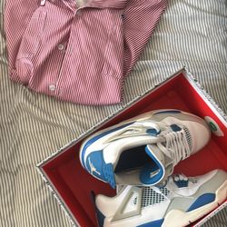 Jordan 4s size 8 with button up