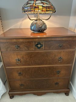 Antique Burled Walnut Dresser 