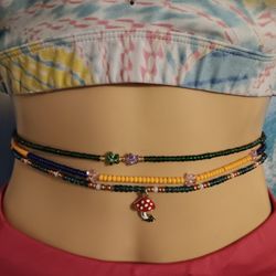 Waist Beads And Ankle Bracelets With Charms 