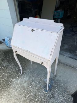 Antique Herzog Co. Secretary Desk – Shabby Chic pink