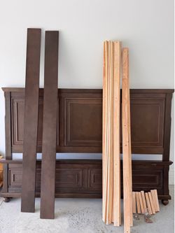 Vintage style wooden bed frame king size