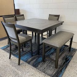 Fulton Gray Counter Height Set / Dining table and Chairs 