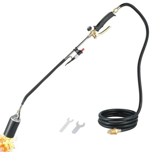 Propane Torch Weed Burner Kit, Torch 340,000 BTU with 7FT Hose and Turbo Trigger Push Button Igniter, Burner Torch for Propane Tank, Heavy Duty