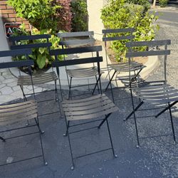 Black Metal Folding Chairs -6 