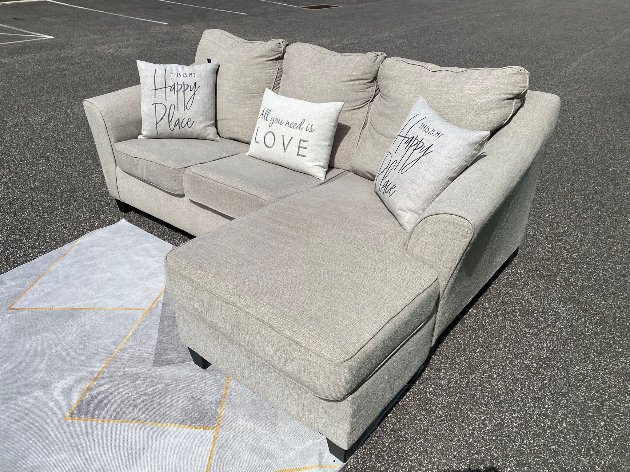 FREE DELIVERY - Ashely Gray Color Sectional Reversible chaise (Look my profile for more options)