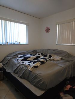 Bamboo King Bed with bed stand and Night Table