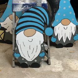Christmas gnome, Striped turquoise 
