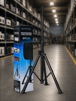 Steel Tripod Speaker Stand 110 Lb. Load Capacity 5'3" Height Adjustable 35mm Tubing