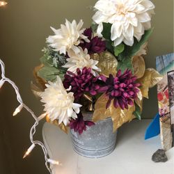 Forever Flowers In Tin Pot