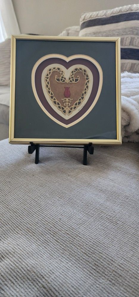 Kevin Dyer Signed Castpaper. CELTIC LOVE KNOT. Framed 8.25x8.25". Signed In 2011