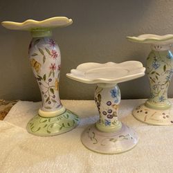 Capriware  Set If 3 Butterfly Design Candle Holders 