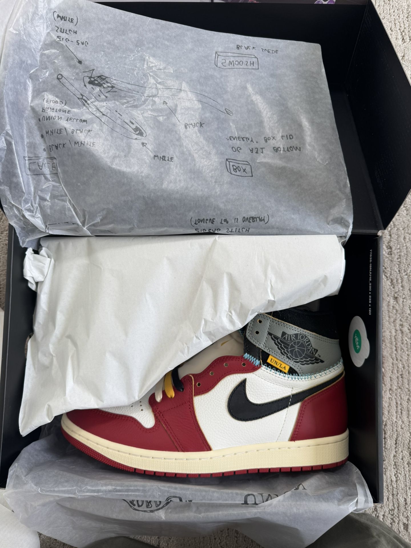 Jordan 1 retro high union size10.5