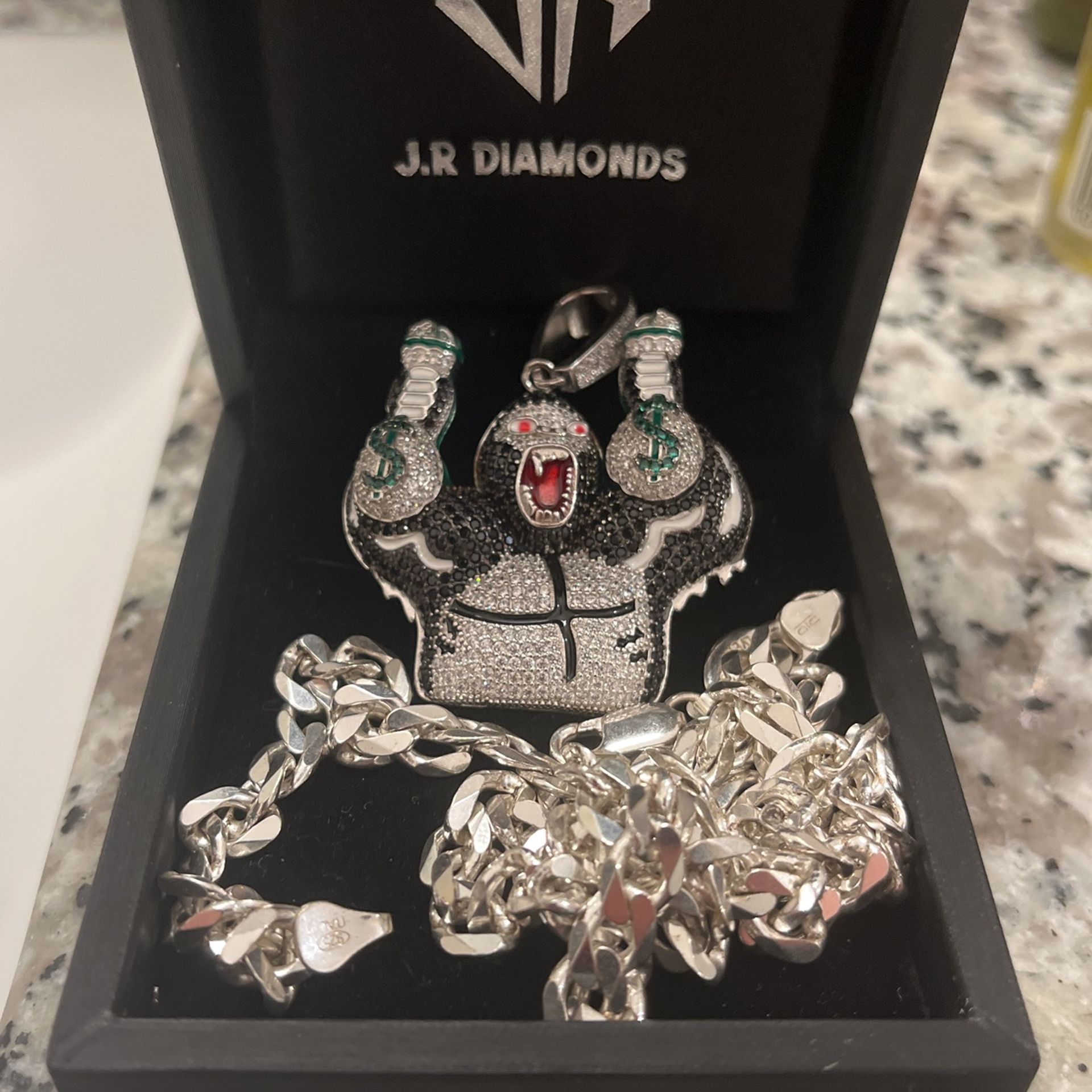 ICE. Sterling Silver Chain. Real Stones. Price OBO