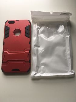 NWT IPhone 6S plus case with kickstand red