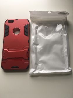 NWT IPhone 6S plus case with kickstand red