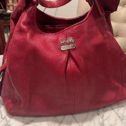 Coach Red Leather Bag