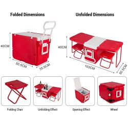 32L Rolling Cooler Box For Outdoor Camping and Picnic (see Description)