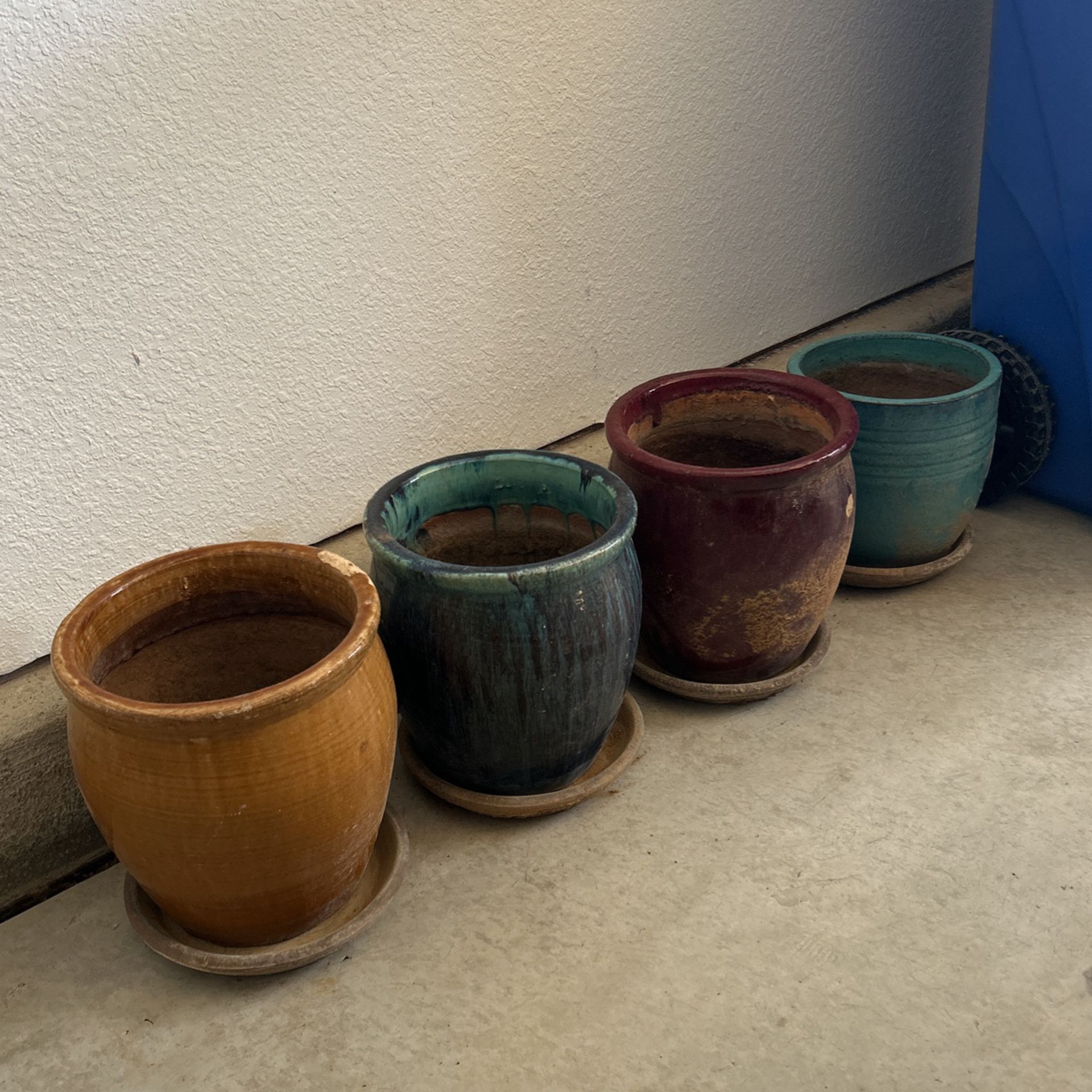 Ceramic Flower Pots With Trays 