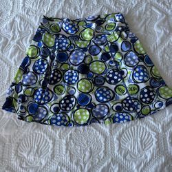 Pickleball, Bella. Blue And Green Patterned Skort