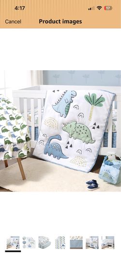 Dinosaur 5 piece crib bed set