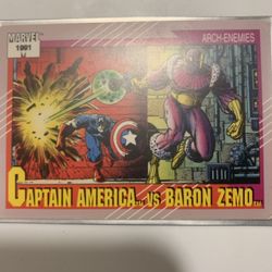 Captain America VS Baron Zemo 1991 Trading Card 