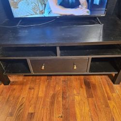 Large Wood TV Stand Black
