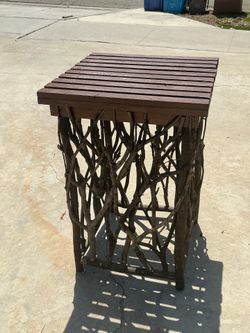 Decorative wood table.